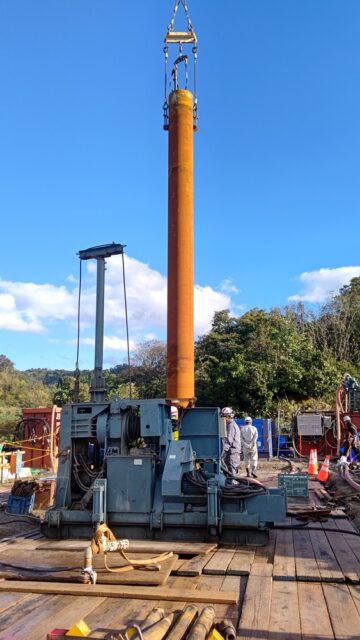 画像：山形県大蔵村蝉ノ沢地区 地滑り防止工事